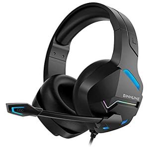 BINNUNE ゲーミングヘッドセット マイク付き PS4 PS5 Xbox One PC プレイステーションゲーム Audifonos Gamer