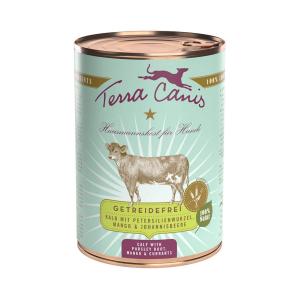 Terra Canis (テラカニス) グレインフリー 仔牛とパセリの根 マンゴ&ブラックカラント缶 400g ドイツ製造 犬用 コンプリー