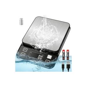 洗えるキッチンスケール 防水IP67-10KG/0.1g Diyife デジタルはかり 充電式 、はかり 防水、二式給電(Type-C充電/