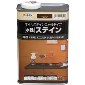 アサヒペン 塗料 ペンキ 水性ステイン 1L チーク 水性 艶消し ステイン仕上げ 上塗り不要 シックハウス対策品 日本製