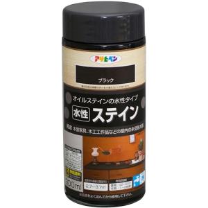 アサヒペン 塗料 ペンキ 水性ステイン 300ml ブラック 水性 艶消し ステイン仕上げ 上塗り不要 シックハウス対策品 日本製