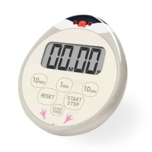 ドリテック(dretec) ぶんちょうタイマー キッチンタイマー 防水 ストップウォッチ 勉強 マグネット 時計付き グレー くろまめ