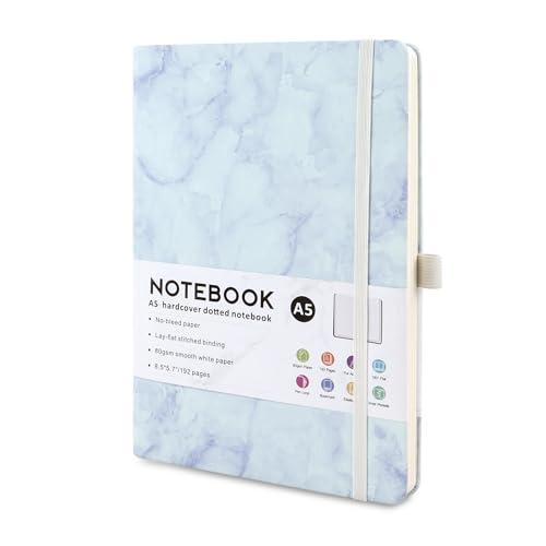 JUNART Dotted Journal Notebook，192 Pages A5 Hardco...