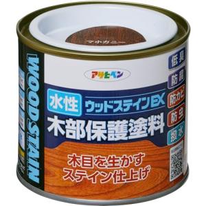 アサヒペン 塗料 ペンキ 水性ウッドステインEX 1/5L マホガニー 水性 木部用 艶消し ステイン仕上げ 低臭 撥水性 防カビ 防虫 防