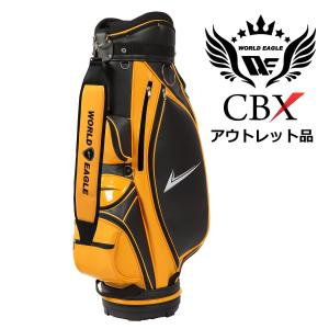 アウトレット品（わけあり 展示 撮影） メンズ WE-CBX キャディバッグ 007 ブラックサンオレンジ ワールドイーグル｜worldgolf