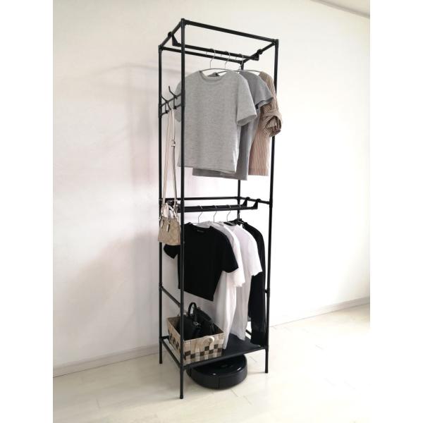 【橘】「かける」が2倍、「しまう」がマルチに進化！　サっと組立 ハンガーラック 2段【ハンガーラック...