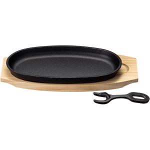 【イシガキ】 鉄鋳物 ステーキ皿　小判　 1枚 敷板 ハンドル付き　＃4542 IH対応 鋳物鉄 敷...