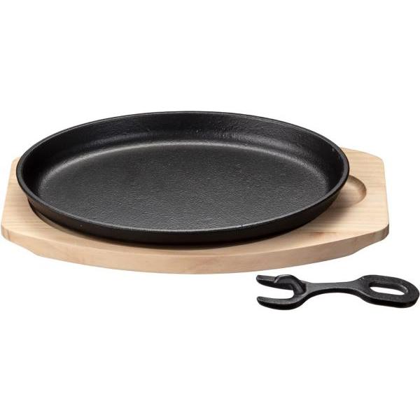 【イシガキ】 鉄鋳物 ステーキ皿　大判　 1枚 敷板 ハンドル付き　＃4544 IH対応 鋳物鉄 敷...