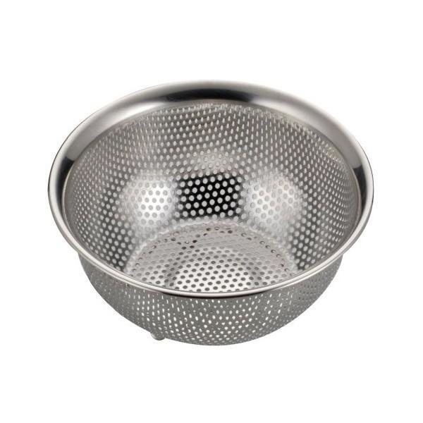 パール金属 アクアシャイン ステンレス製パンチボール型ザル24ｃｍ（足付） 24cm H-9132