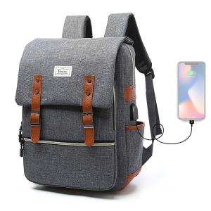 PC リュック バックパック USBポート 大容量 軽量 ビジネスリュック 耐衝撃 USB延長コード付き 通勤 通学 旅行 カバー 男女兼用 15.6インチ 出張バッグ(usbbag)