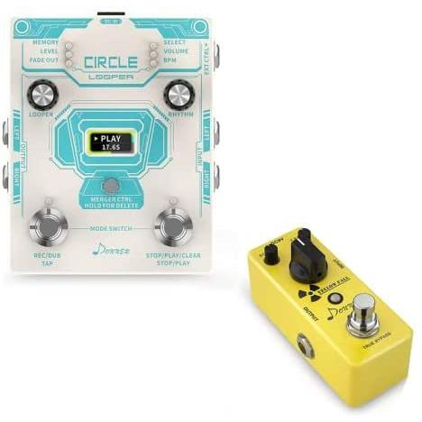 Donner ステレオ ルーパー ペダル バンドル with ディレイ ペダル Yellow Fal...