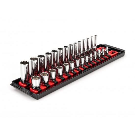 TEKTON 1/4インチ ドライブ 12ポイント ソケットセット レール付き 28個 (4-15m...