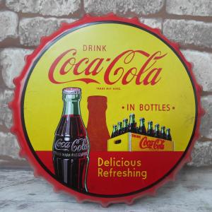 王冠 ブリキ看板 蓋 コカコーラ Coca Cola 瓶 ウォールサイン アメリカン雑貨 ヴィンテー...