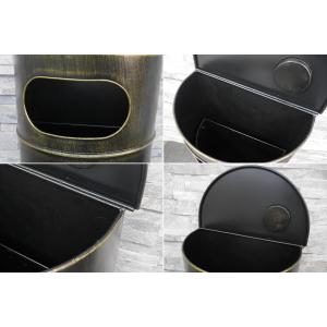 アメリカンレトロ ドラム缶型 半円 ゴミ箱 ダ...の詳細画像3