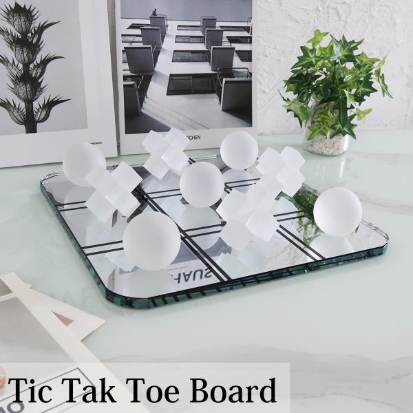 インテリア 北欧 クリスタル オブジェ ガラス 三目並べ 〇×ゲーム 対戦ゲーム アナログゲーム チ...