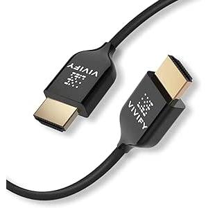 VIVIFY 光ファイバー 長い細い HDMI 認証 ケーブル 10 m 4K 60Hz UL...