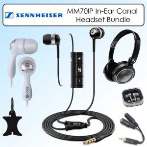 Sennheiser(ゼンハイザー) MM70IP MM-70 IP In-Ear Canal ヘッドセット Black Bundle