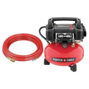 Porter-Cableポーターケーブル C2004-WK 4 gallon Oil-Free Pancake Compressor with 25-Feet PU Hose and Fittings｜worldselect