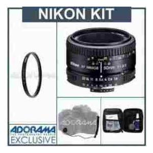 Nikon 50mm f/1.8D AF Nikkor Lens - Nikon U.S.A. Warranty - Accessory Bundle with Tiffen 52mm UV F｜worldselect