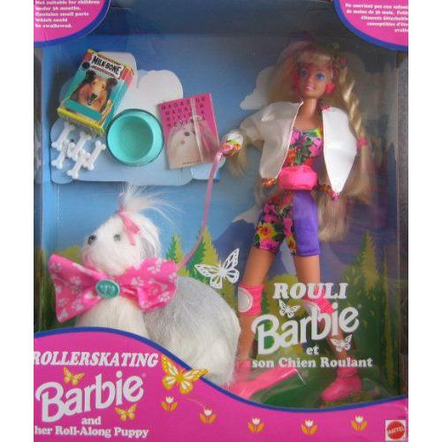 Rollerskating Barbie(バービー) ＆ Her Roll Along Puppy ...