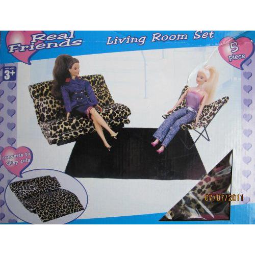 Real Friends LIVING ROOM Set LEOPARD PRINT 5 Piece...