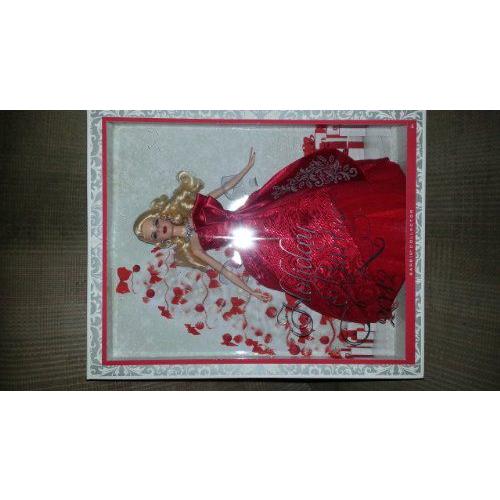 (Caucasian， White) 2012 ホリデー バービー人形， ブロンズヘアー， 赤ドレス