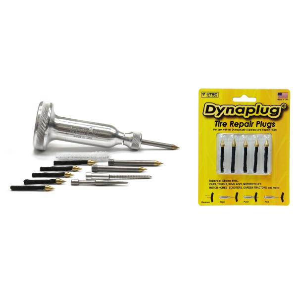 Dynaplug チューブレスタイヤ修理ツールキット エクストリームアルミニウム 予備修理プラグ付き...