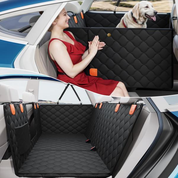 PETICON コンバーチブルバックシートエクステンダー 犬用 犬用カーシートカバー ハードボトム耐...