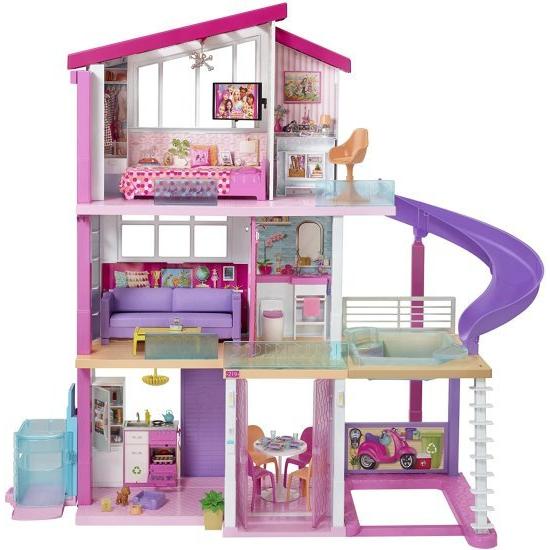 Barbie 車椅子付きのバービードリームハウスドールハウスアクセス可能なエレベーター、プール、スラ...
