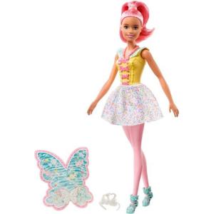 Barbie バービードリームトピアフェアリードール、約12インチ、カラフルなキャンディーテーマ、ピンクの髪と翼、3-7歳