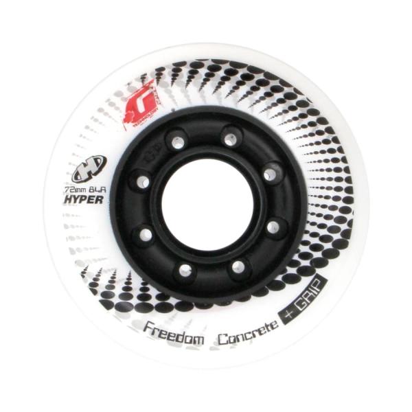 ハイパー HYPER CONCRETE +G ホワイト 72mm 84A 一個 インラインスケート ...