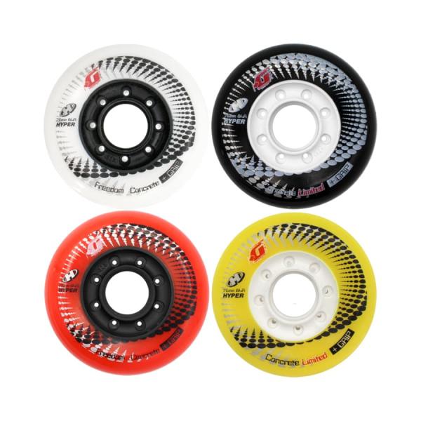 ハイパー HYPER CONCRETE +G 76mm 84A 一個 インラインスケート ウィール ...
