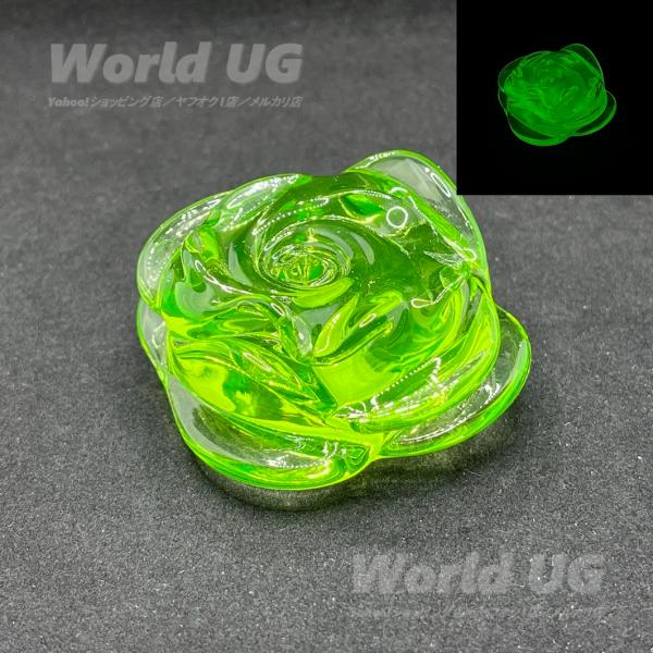 ウランガラス ペーパーウェイト バラ ハンドメイド Ｅ