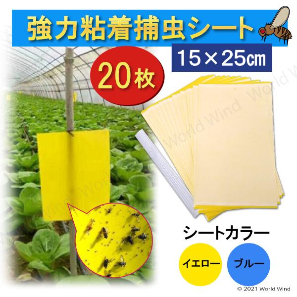 捕虫シート 強力 粘着 20枚 15×25cm 害虫 捕獲 両面 トラップ 虫取り 安全 薬品不使用...