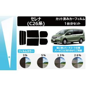 66mm幅 プラヘラ付 カーフィルム カット済み 車種別 スモーク セレナワゴン C26 / FNC26 / HFC26 / NC26 / FC26 リアセット