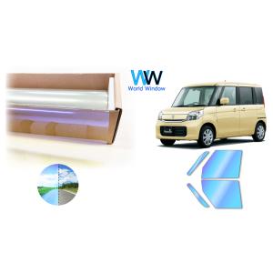 遮熱 オーロラ (発色) 81％ スペーシア (MK32/42S) カット済みカーフィルム フロント...