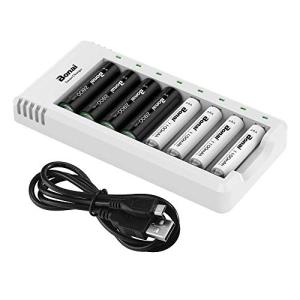 BONAI 電池 充電器 セット8スロ急速充電器 ニッケル水素 単三電池 単四電池充電池充電器