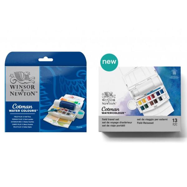 W&amp;N ウィンザー&amp;ニュートン コットマン ウォーターカラー CWC ハーフパン 12色フィールド ...