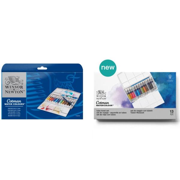 W&amp;N ウィンザー&amp;ニュートン コットマン ウォーターカラー CWC 8mlチューブ 12色ペインテ...