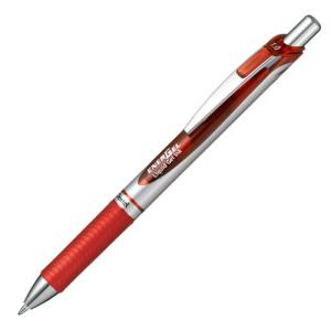 ぺんてる エナージェル ゲルインキボールペン 1.0mm 軸色シルバー インク色赤 BL80-B｜wow