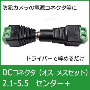 DCコネクタ　プラグ／ジャックセット（1セット）　スクリュー端子台タイプ　φ2.1-5.5mm　センター＋｜wowsystem