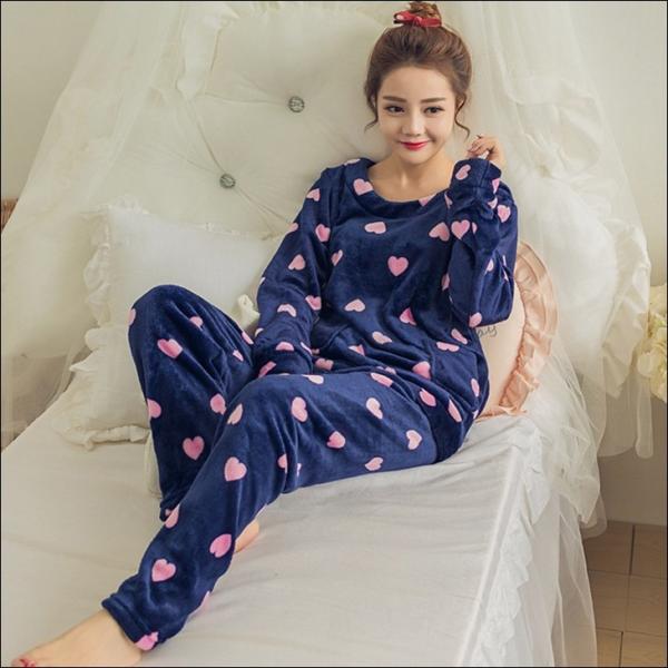パジャマ レディース 冬 マイクロファイバー 長袖 長ズボン ふわふわ暖か ルームウェア ルームウエ...