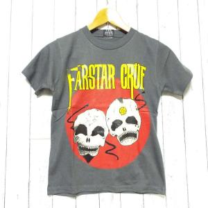 【激レアブランドのロックTシャツ】FAR★STAR（ファースター）｜新品　ガイコツ（スカル）柄　デザインTシャツ（グレー）｜サイズ：0（Sサイズ程度）｜wpeace