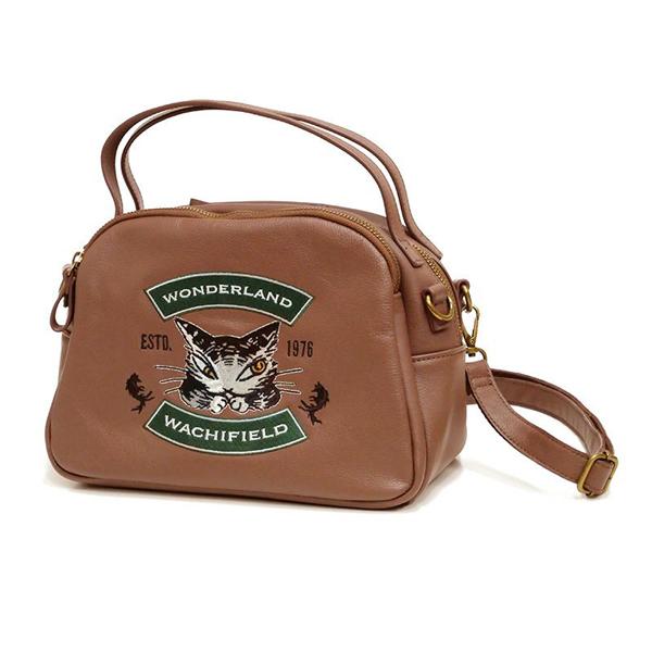 Fcレザー刺繍ボストンショルダー　茶  わちふぃーるどダヤン