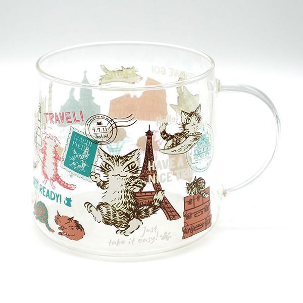 耐熱ガラスコップ　トラベル　  わちふぃーるど ダヤン ネコグッズ