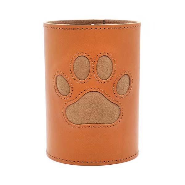 レザー肉球ペン立て　キャメル わちふぃーるど ダヤン ネコグッズ