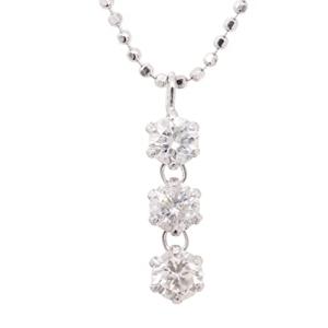 【KASHIMA】プラチナ900台 0.5ct ダイヤ ３ストーン ペンダント ネックレス｜wpiastore