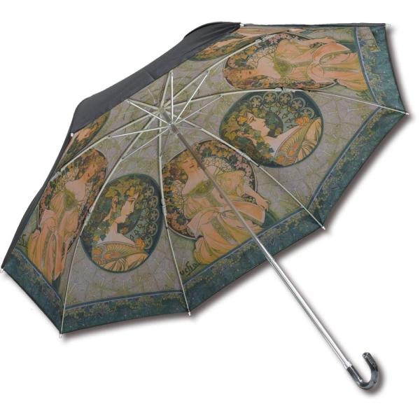 ユーパワー 名画折りたたみ傘(晴雨兼用) ミュシャ「蔦と夢想」 AU-02501 広げた時のサイズ:...
