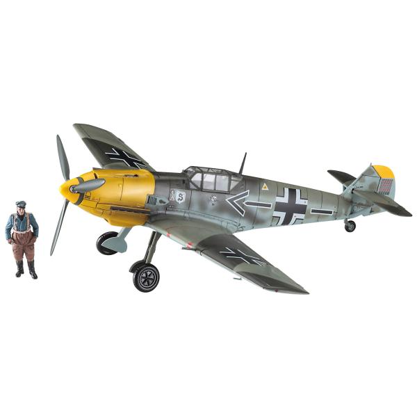 ハセガワ 1/48 ドイツ空軍 メッサーシュミット Bf109E-4/N ガーランド w/フィギュア...