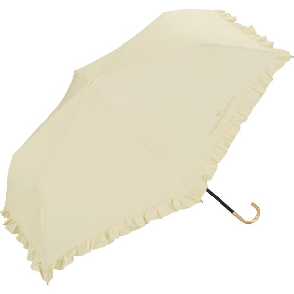 Wpc. 雨傘 フェミニンフリル ミニ ベージュ 折りたたみ傘 50cm レディース 晴雨兼用 大人...
